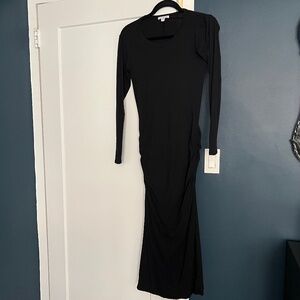 James Perse Black Midi T-Shirt Dress